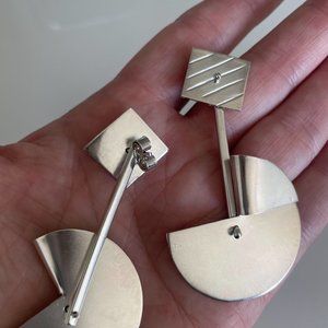 Modernist Dangle Earrings Vintage Mexican Handmade